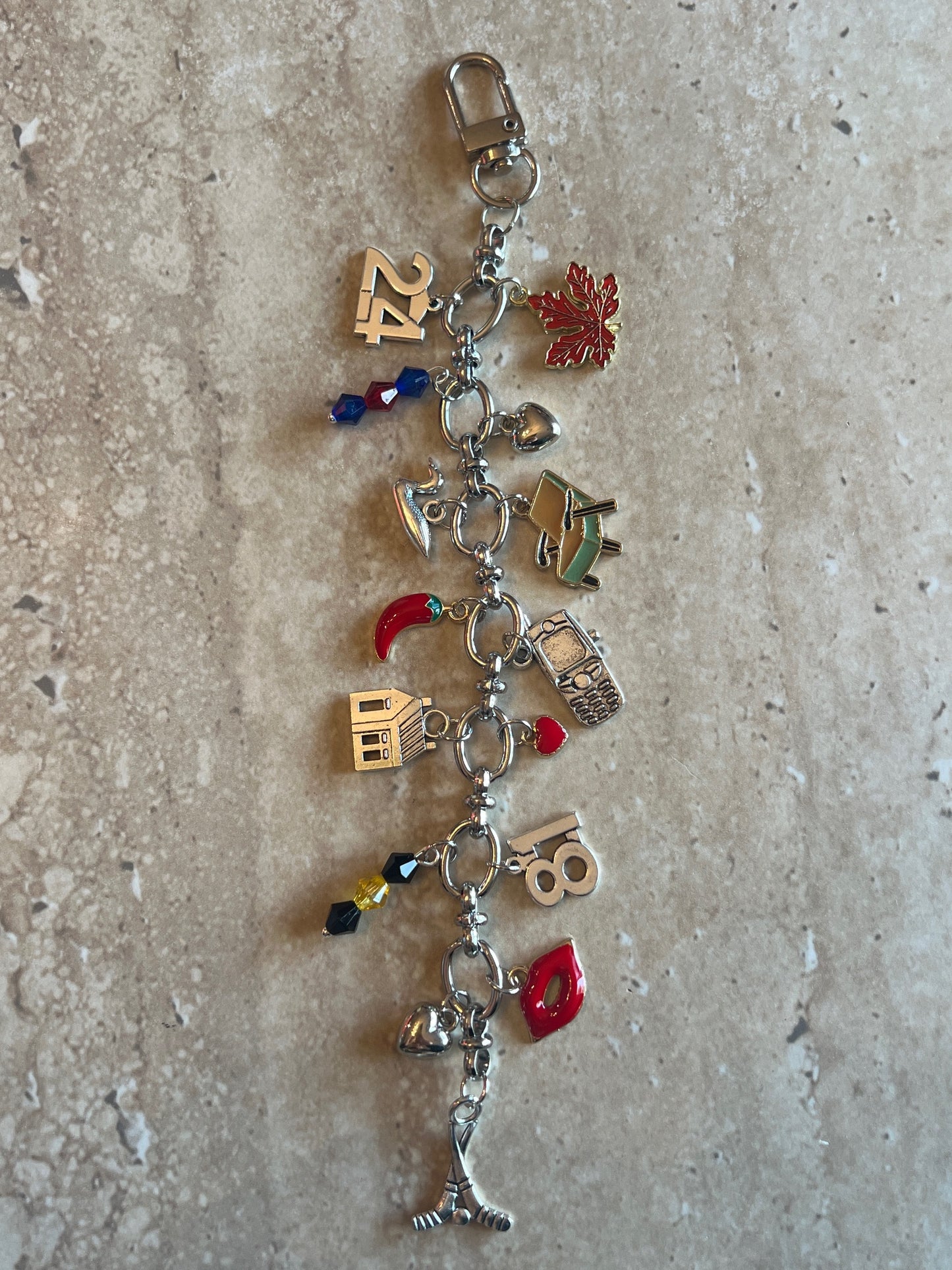 Kindle/Bag charm| Keychain, purse accessory, Hockey Romance