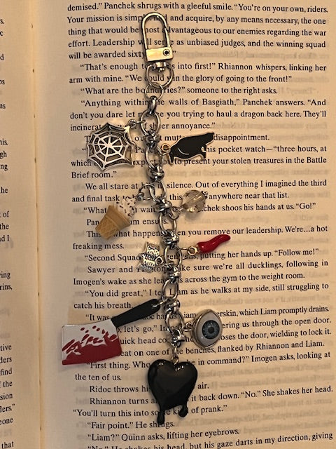 Kindle/Bag charm| Keychain, purse accessory, Dark Romance, Cleaver chef & Black bird