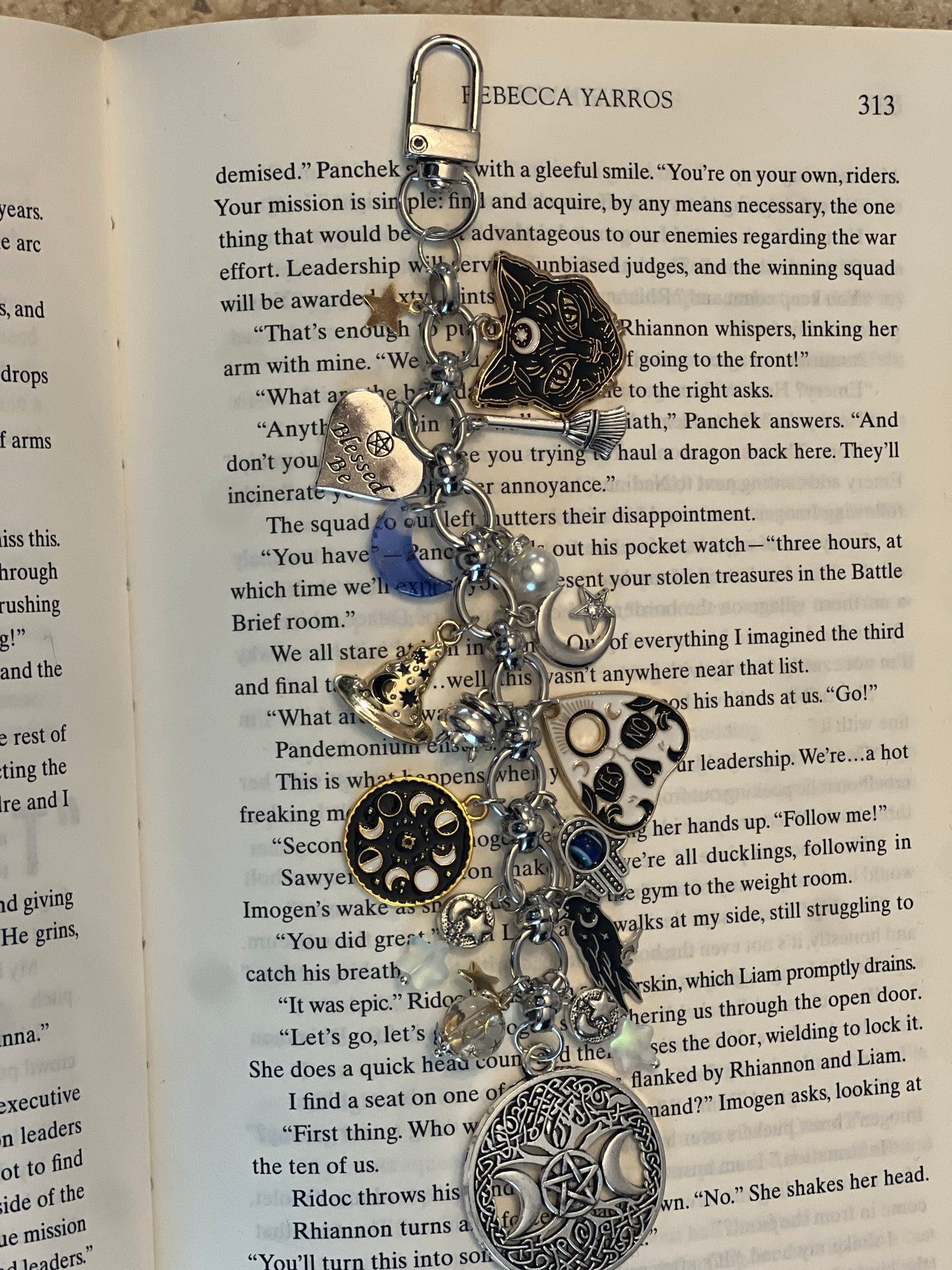 Witchy Kindle Charm | Bag Charm| Reader Gift | Black Cat, Raven, Moon, Cauldron Charms
