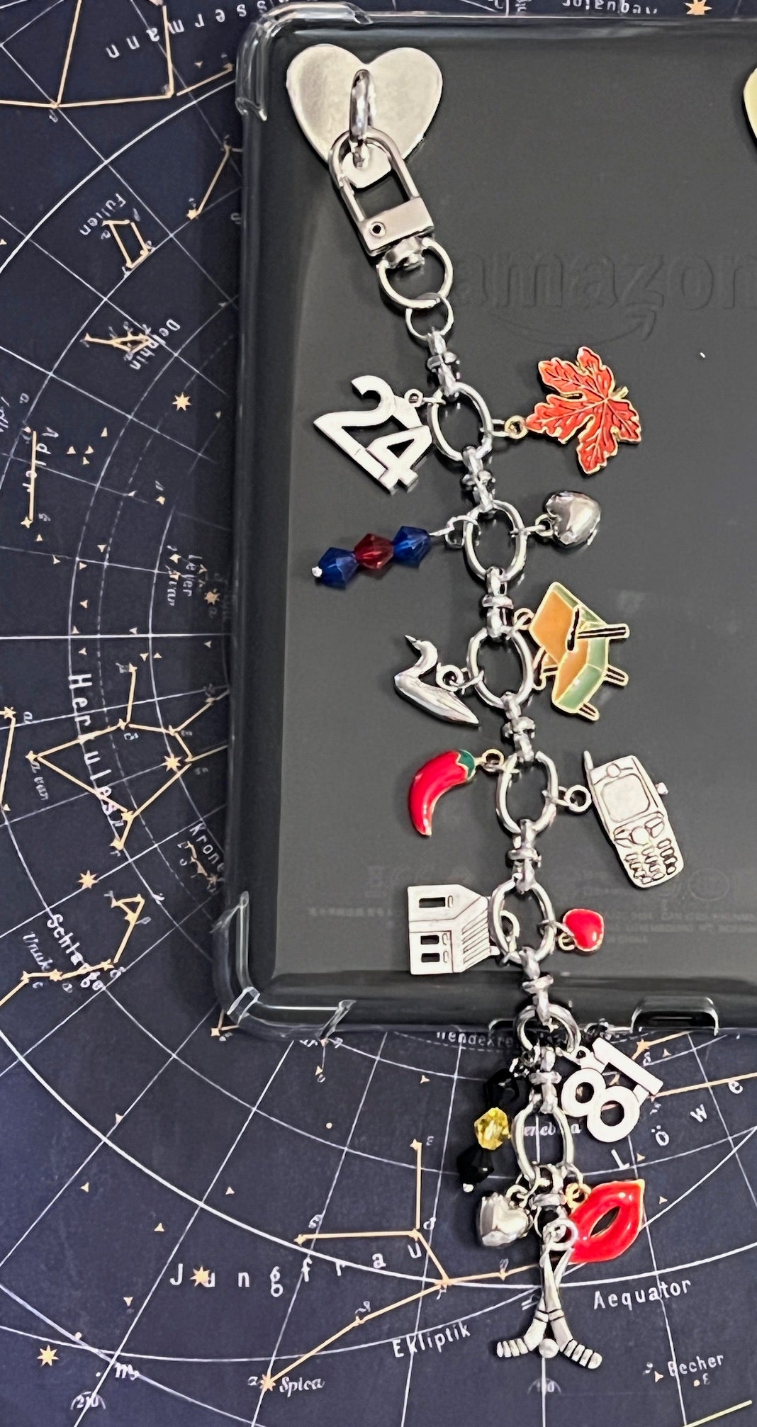 Kindle/Bag charm| Keychain, purse accessory, Hockey Romance