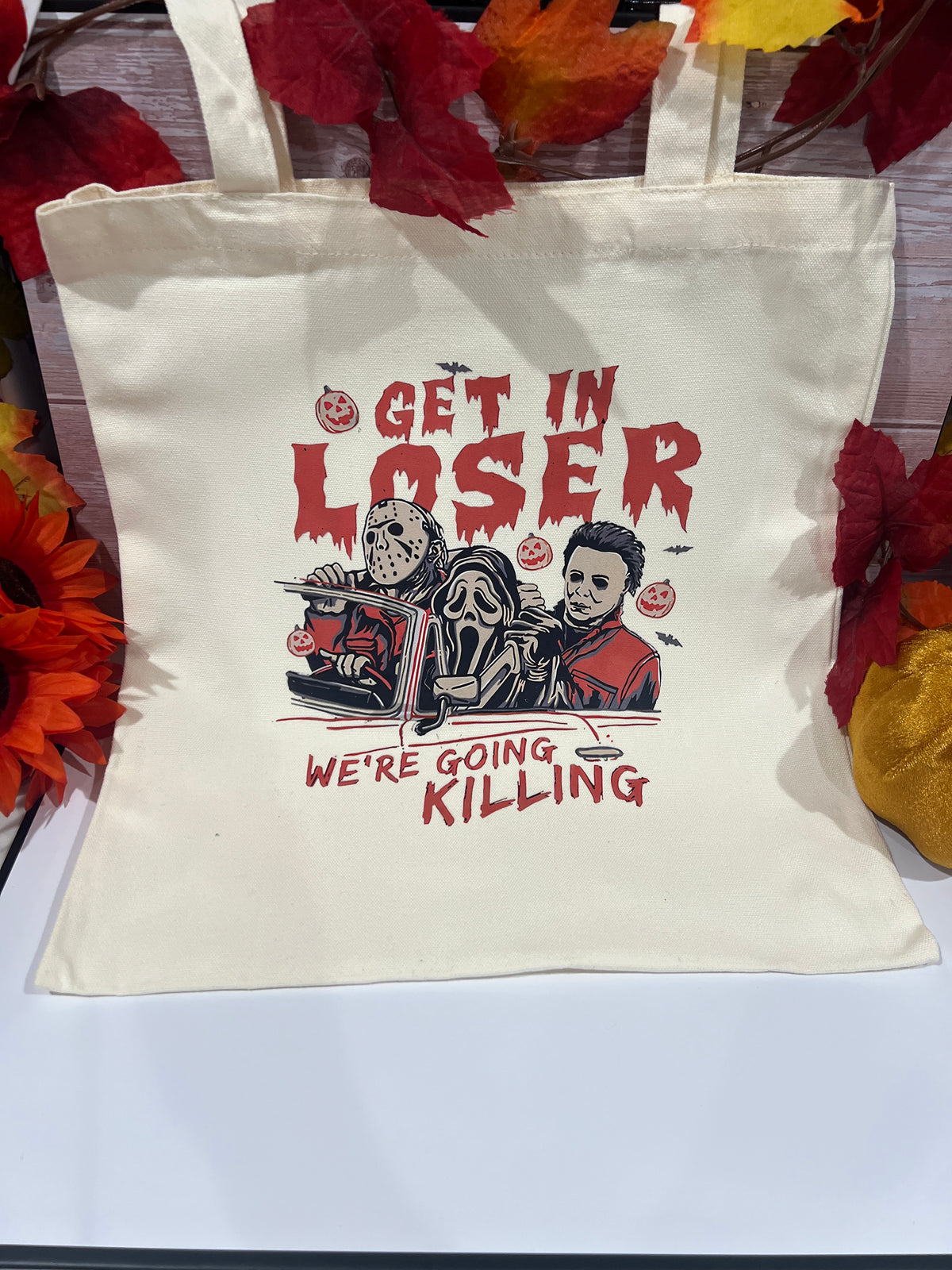 Horror Book Lover Tote bag |Gift for Reader| Bookish Halloween Bags| Spooky Reader tote, horror movies