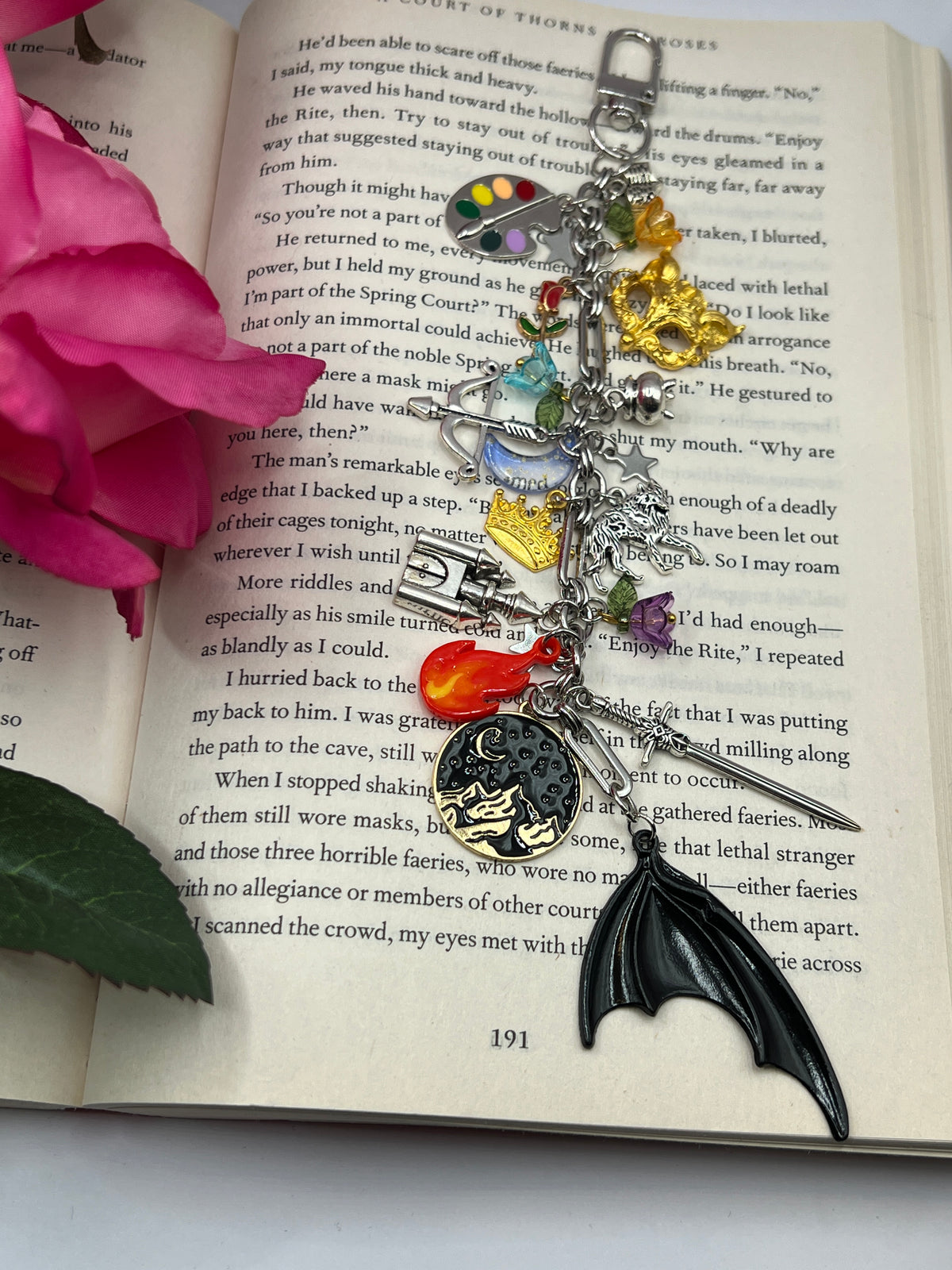 ACOTAR inspired Kindle Charm | Bag Accessory| Reader Gift | Fantasy reader keychain| Romantasy