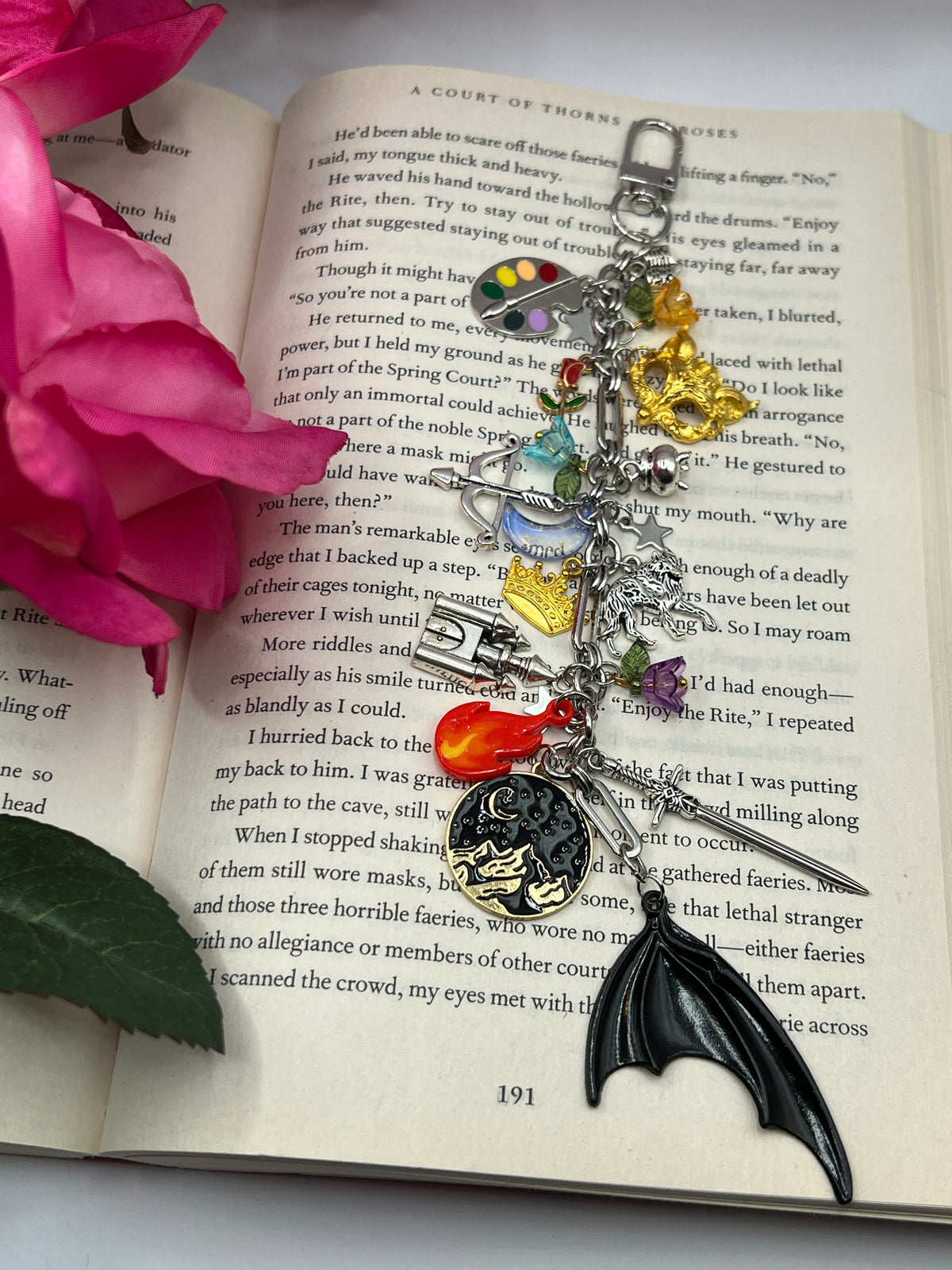 ACOTAR inspired Kindle Charm | Bag Accessory| Reader Gift | Fantasy reader keychain| Romantasy
