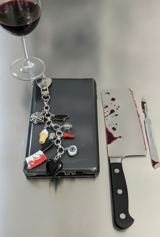 Kindle/Bag charm| Keychain, purse accessory, Dark Romance, Butcher & Black bird inspired charm